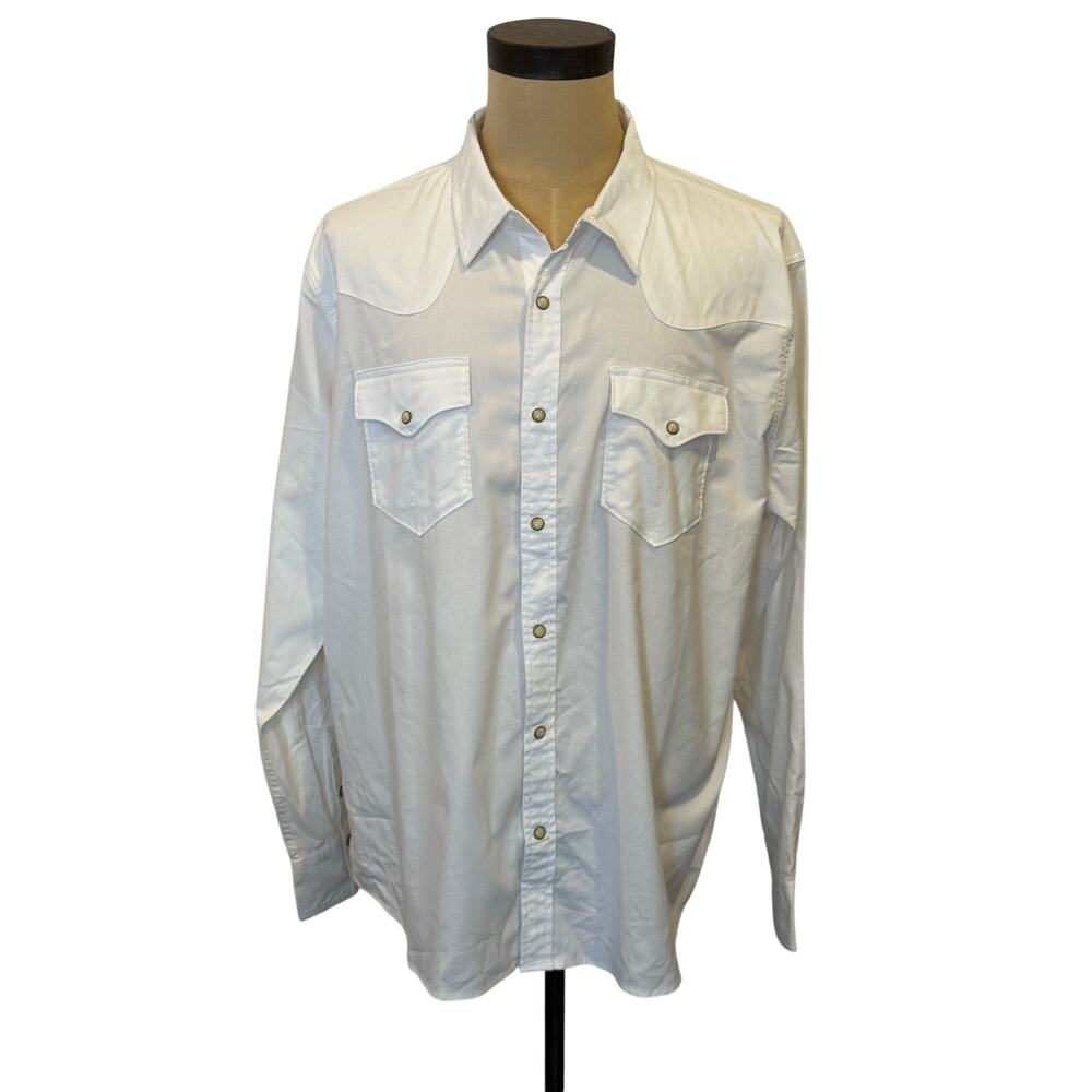 NEW TECOVAS White Western Cowboy Classic Pearl Snap Shirt Top Men XL NWT